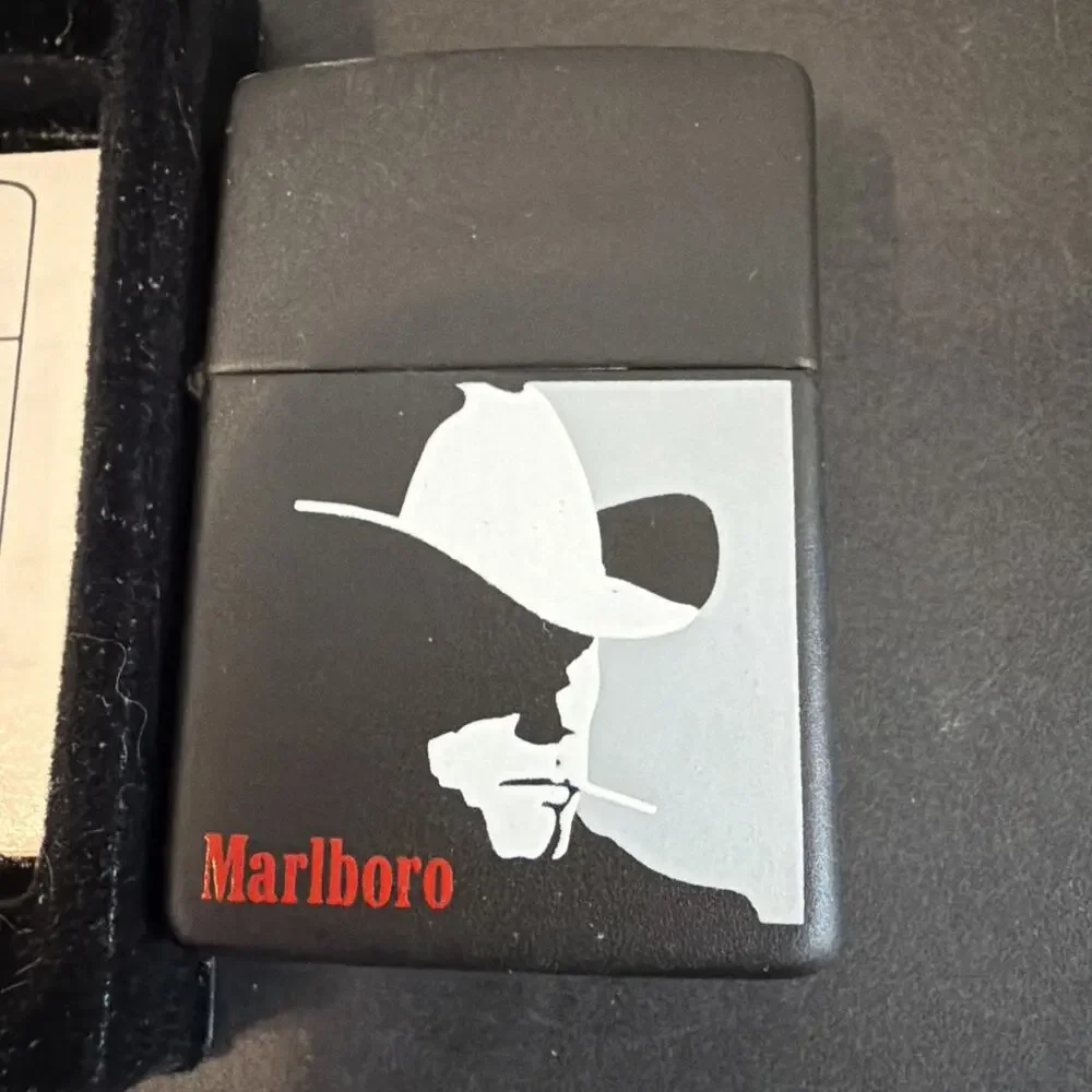 Vintage 1998 Marlboro Man Cowboy Black Matte Zippo Lighter